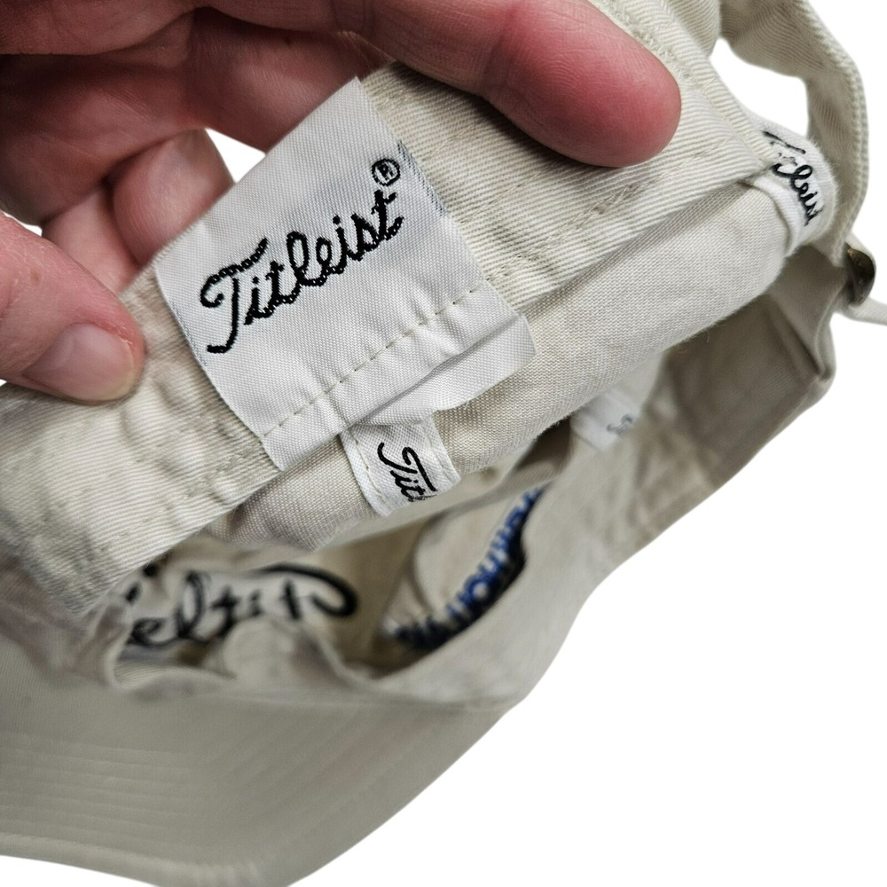 Titleist Golf Hat Cap Beige Mens Crew Adjustable Preowned - Picture 2 of 8